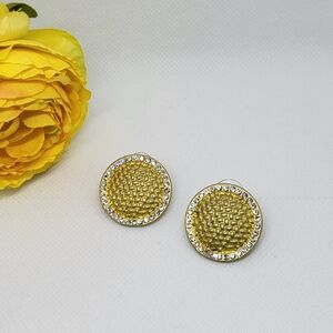 Elegant Sparkling Gold and Silver Stud Earrings